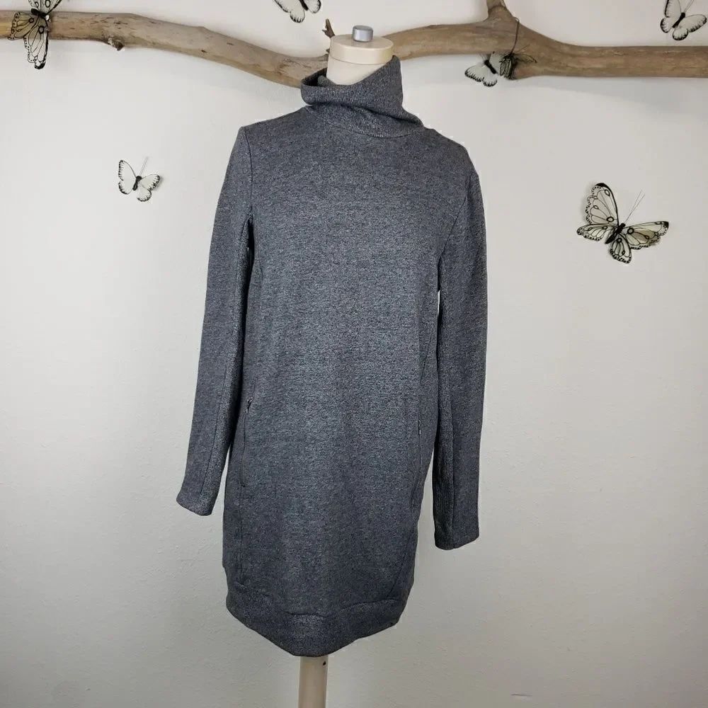 Lou & grey gray tunic turtleneck with zip pocket